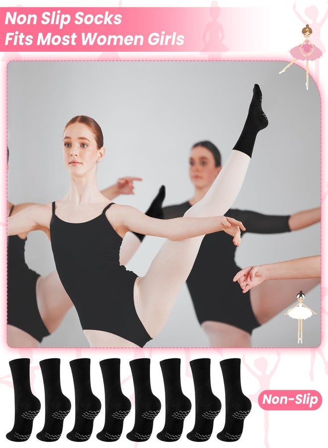 Twistover 4 Pairs Dance Non Slip Socks with Spin Spot Ankle Compression Socks Ballet Dance Stockings for Women Girls Dancer(Black,X-Small) - Image 2